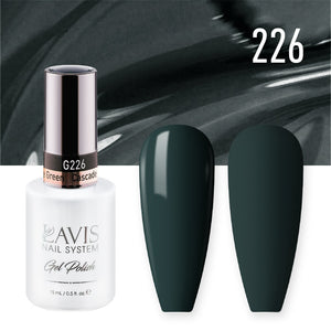 LAVIS 226 Cascade Green - Gel Polish & Matching Nail Lacquer Duo Set - 0.5oz