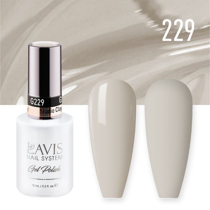 LAVIS 229 Studio Clay - Gel Polish & Matching Nail Lacquer Duo Set - 0.5oz