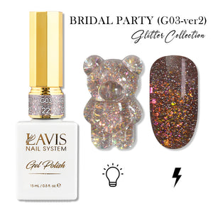 LAVIS 22 (G03-ver2) - Gel Polish 0.5 oz - Bridal Party Glitter Collection