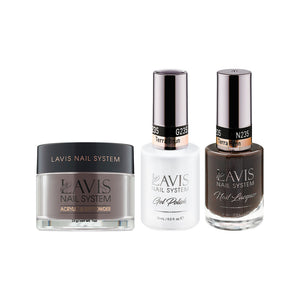 LAVIS 3 in 1 - 235 Terra Brun - Acrylic & Dip Powder (1oz), Gel & Lacquer