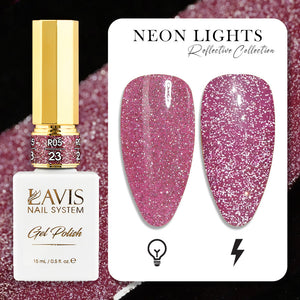 LAVIS Reflective R05 - 23 - Gel Polish 0.5 oz - Neon Lights Reflective Collection