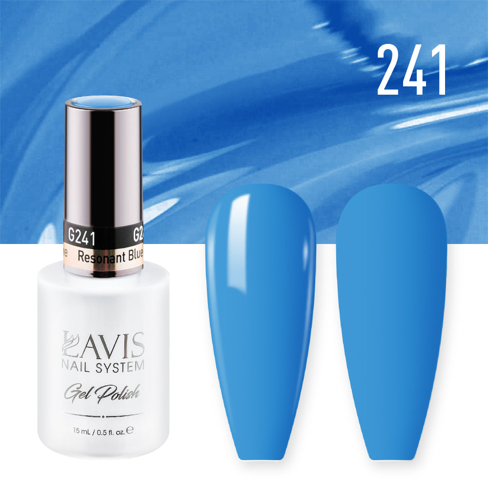 LAVIS 241 (Ver 2) Resonant Blue - Gel Polish & Matching Nail Lacquer Duo Set - 0.5oz