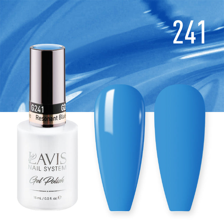 LAVIS 241 (Ver 2) Resonant Blue - Gel Polish & Matching Nail Lacquer Duo Set - 0.5oz