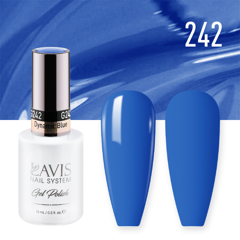 LAVIS 242 (Ver 2) Dynamic Blue - Gel Polish & Matching Nail Lacquer Duo Set - 0.5oz