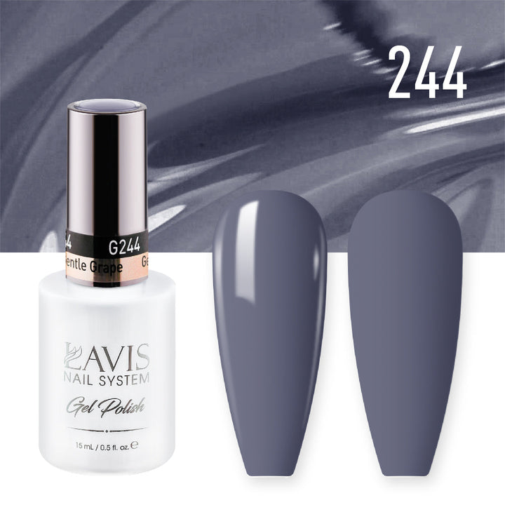 LAVIS 244 (Ver 2) Gentle Grape - Gel Polish & Matching Nail Lacquer Duo Set - 0.5oz