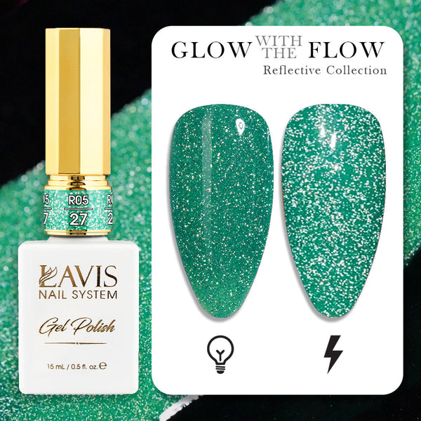 LAVIS Reflective R05 - 27 - Gel Polish 0.5 oz - Glow With The Flow Reflective Collection