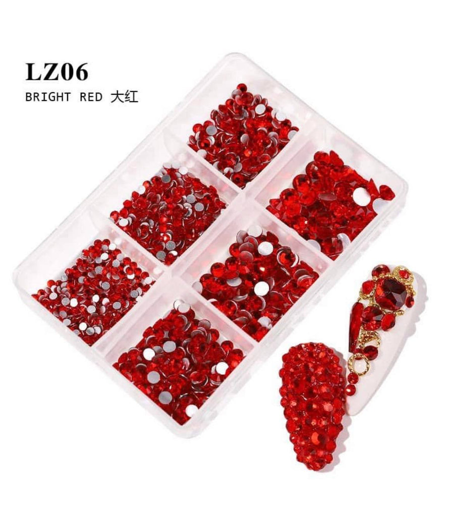 Mix Size 3D Flatback Diamond Red - LZ06