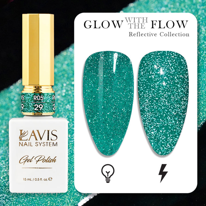 LAVIS Reflective R05 - 29 - Gel Polish 0.5 oz - Glow With The Flow Reflective Collection