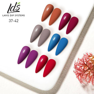 LDS Gel & Matching Lacquer Starter Kit : 037, 038, 039, 040, 041, 042, Base,Top & Strengthener