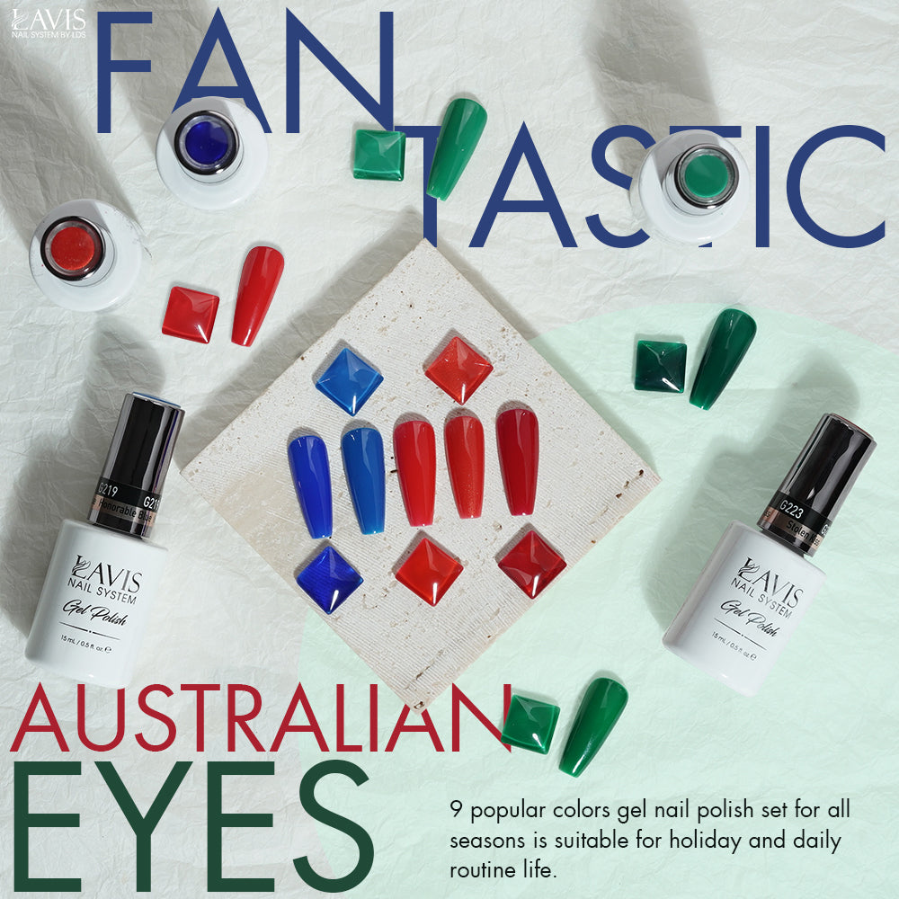  Lavis Gel Fantastic Australian Eyes Set G8 (9 colors): 217, 219, 220, 222, 223, 224, 225, 226, 228