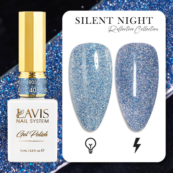 LAVIS Reflective R05 - 40 - Gel Polish 0.5 oz - Silent Night Reflective Collection