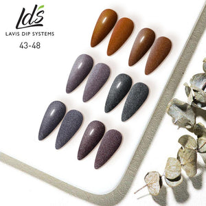 LDS Gel & Matching Lacquer Starter Kit : 043, 044, 045, 046, 047, 048, Base,Top & Strengthener