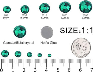 Crystal Rhinestones Gems for Nails Design Mix 6 Shapes Crystal Diamonds Stone Bling with Tweezers for Nail Art DIY Craft 09 - Emerald