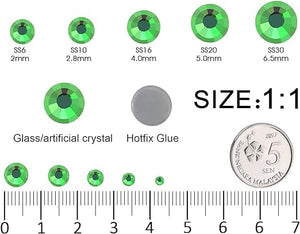 Crystal Rhinestones Gems for Nails Design Mix 6 Shapes Crystal Diamonds Stone Bling with Tweezers for Nail Art DIY Craft 08 - Peridot