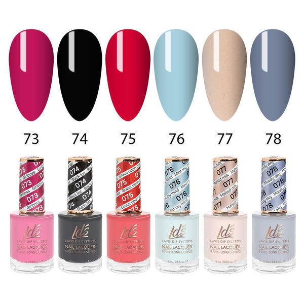 LDS Nail Lacquer Set (6 colors): 073 to 078