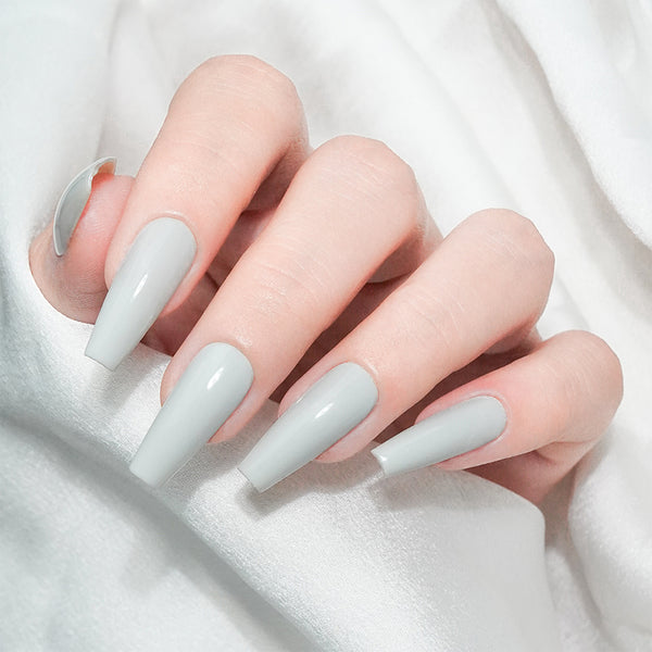 LAVIS 075 Cloudy Gray - Gel Polish & Matching Nail Lacquer Duo Set - 0.5oz