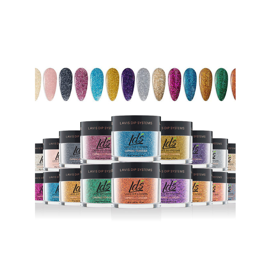 Lavis Dip Glitter Color Kit 7 - 1.5oz/ea (27 Colors): 153 - 179