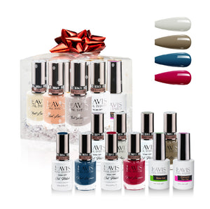 LAVIS Holiday Gift Bundle: 4 Gel & Lacquer, 1 Base Gel, 1 Top Gel - 079, 053, 056, 012