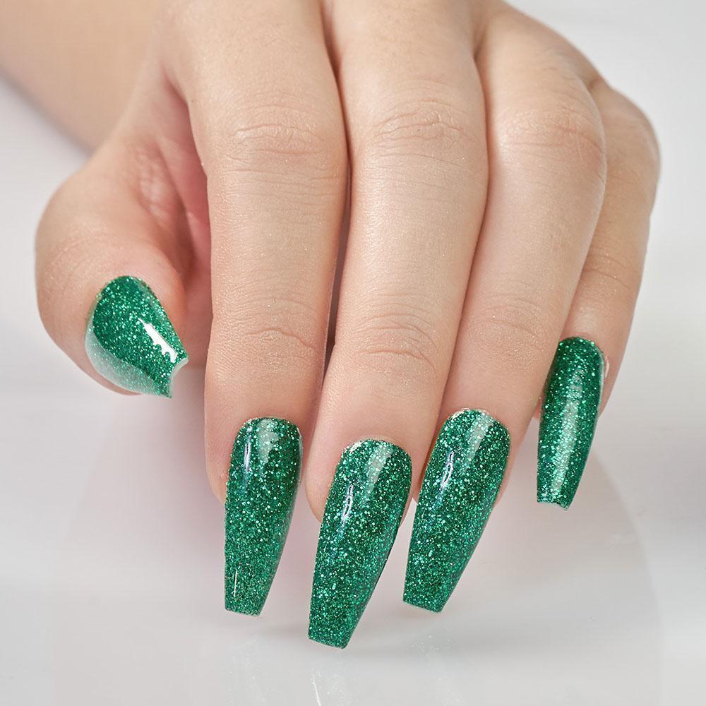 LDS Glitter Green Dipping Powder Nail Colors - 172 Vivid Jade