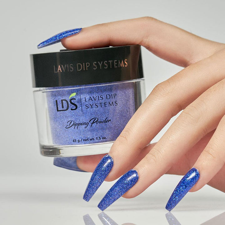 LDS Blue Glitter Dipping Powder Nail Colors - 173 Quantum Sleep
