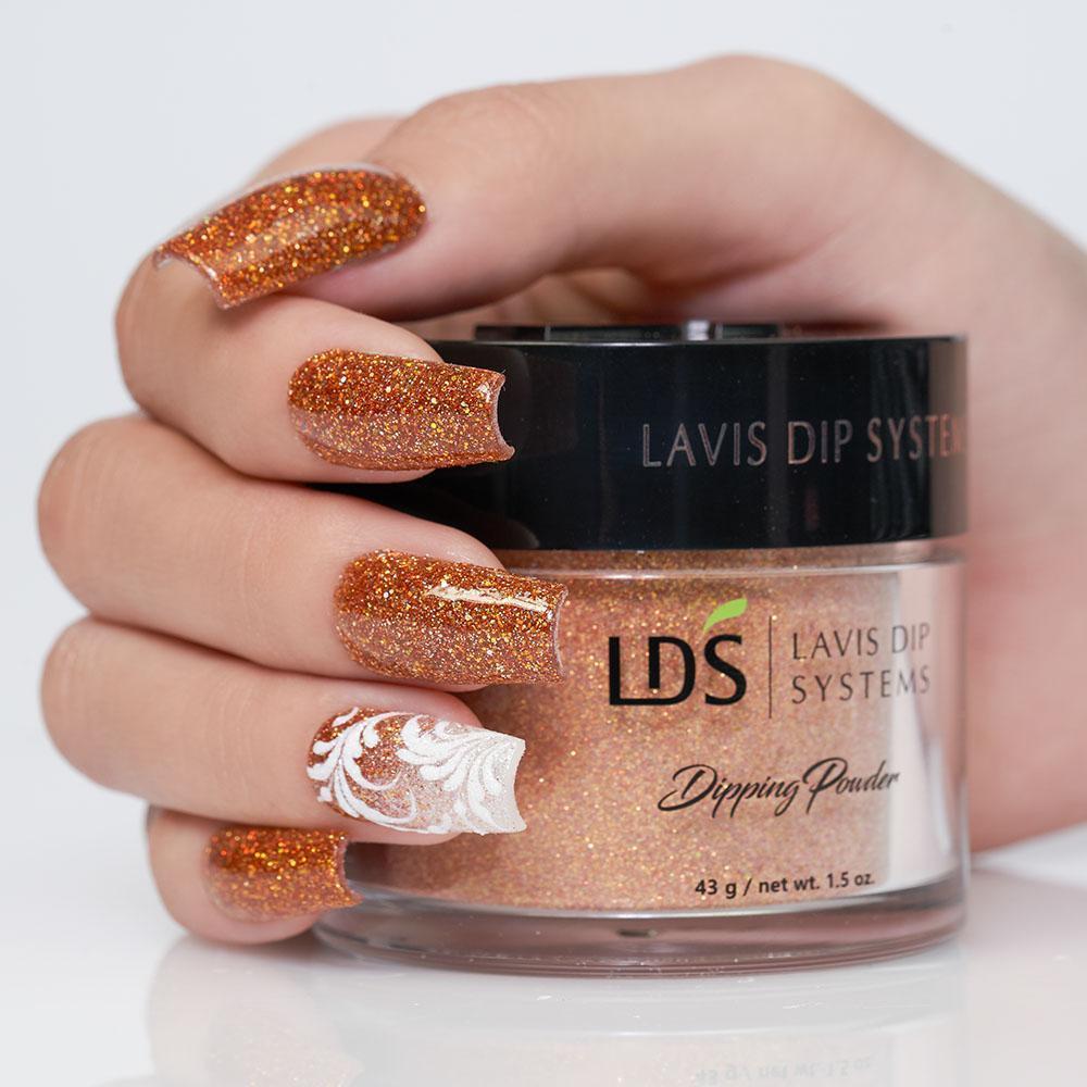 LDS Glitter Gold Dipping Powder Nail Colors - 176 Autumn Russet