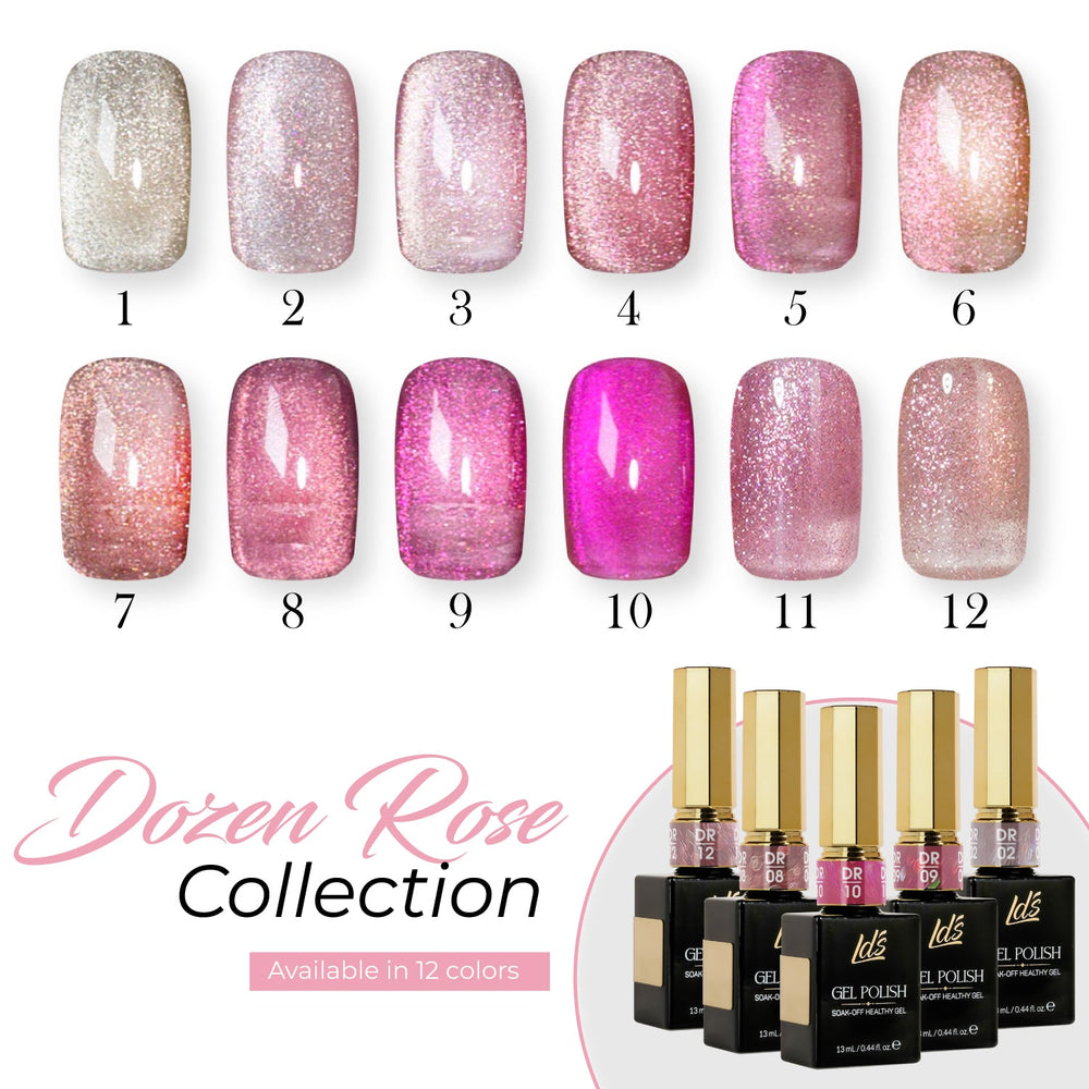 LDS DR 12 Colors - Gel Polish 0.5 oz - Dozen Rose Collection