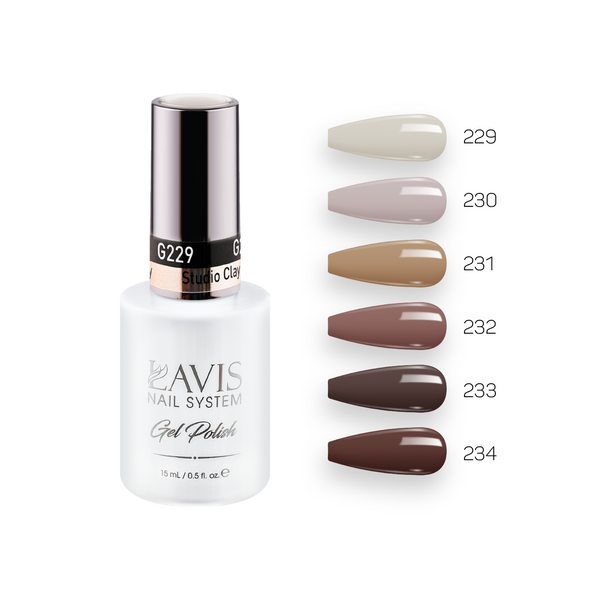  Lavis Gel Fall Winter Set G1 (6 colors): 229, 230, 231, 232, 233, 234