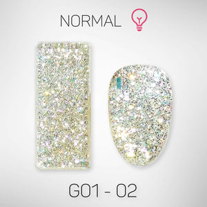 LAVIS Glitter G01 - 02 - Gel Polish 0.5 oz - Galaxy Collection