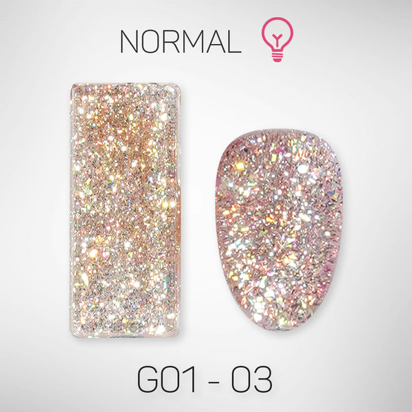 LAVIS Glitter G01 - 03 - Gel Polish 0.5 oz - Galaxy Collection