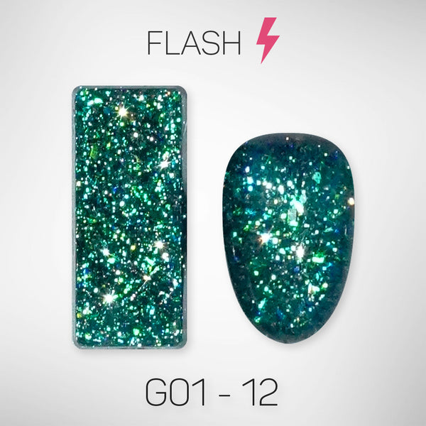 LAVIS Glitter G01 - 12 - Gel Polish 0.5 oz - Galaxy Collection