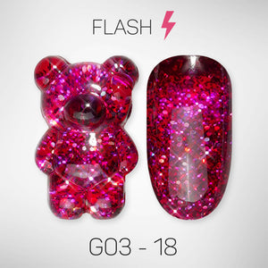 LAVIS Glitter G03 - 18 - Gel Polish 0.5 oz - Barbie Collection