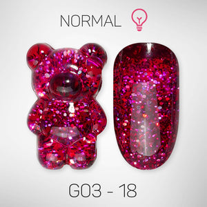 LAVIS Glitter G03 - 18 - Gel Polish 0.5 oz - Barbie Collection