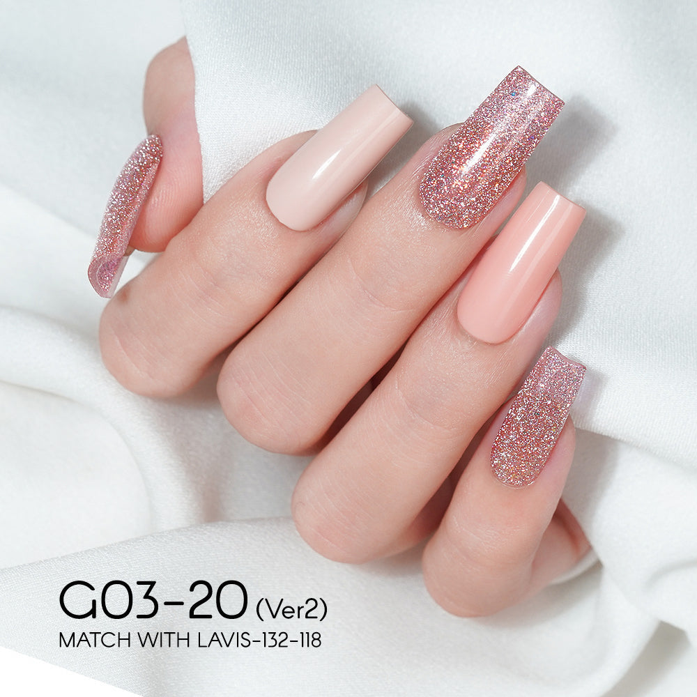 LAVIS 20 (G03-ver2) - Gel Polish 0.5 oz - Bridal Party Glitter Collection