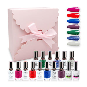 LAVIS Holiday Gift Bundle: 7 Gel & Lacquer, 1 Base Gel, 1 Top Gel - 054, 094, 095, 084, 083, 108, 079