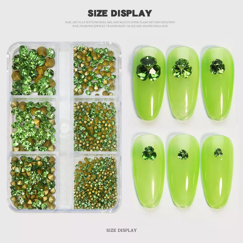  Mix Size 3D Sharp Diamond - 07# Green by OTHER sold by DTK Nail Supply