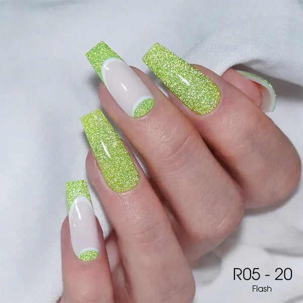 LAVIS Reflective R05 - Set 12 Colors (13-24) - Gel Polish 0.5 oz - Neon Lights Reflective Collection