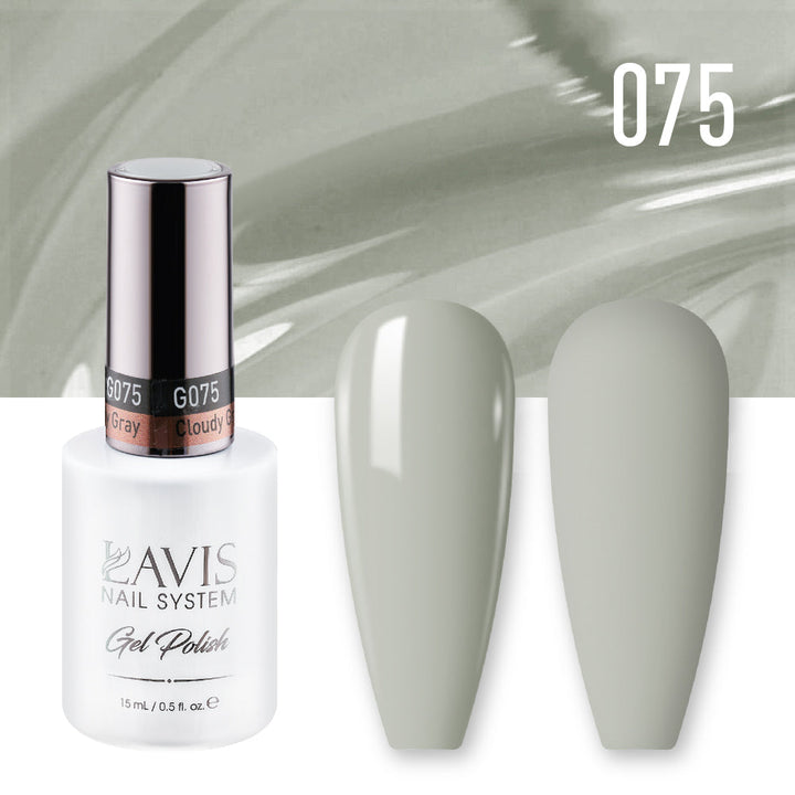 LAVIS Nail Lacquer - 075 Cloudy Gray - 0.5oz