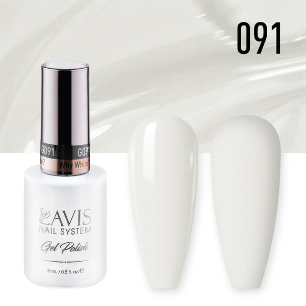 LAVIS Nail Lacquer - 091 Why White? - 0.5oz