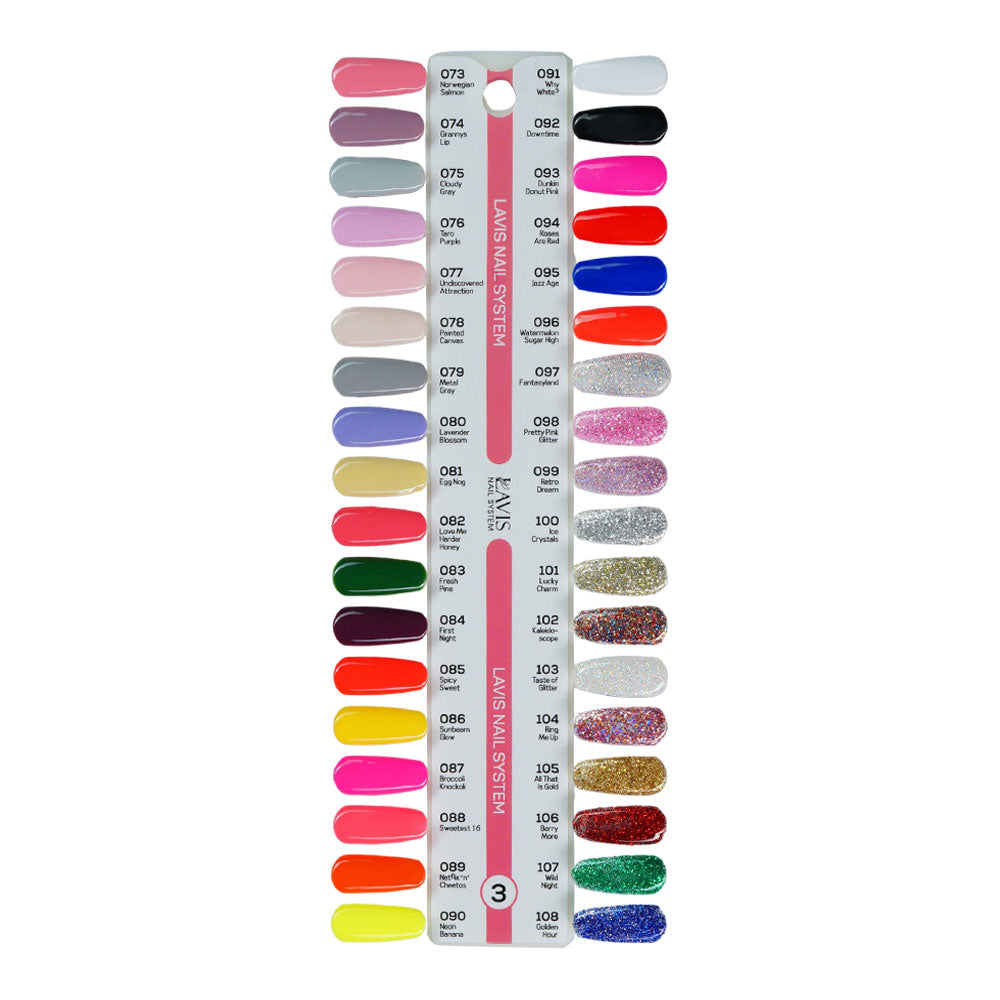 Lavis Gel Polish & Matching Nail Lacquer Duo Part 3: 073-108 (36 Colors)