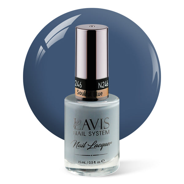 LAVIS Nail Lacquer - 246 (Ver 2) Soulful Blue - 0.5oz