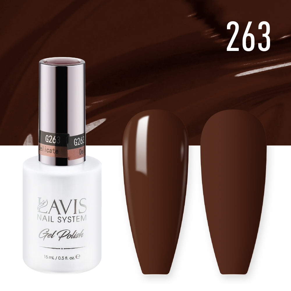 Lavis Gel Nail Polish Duo - 263 Brown Colors - Delicate