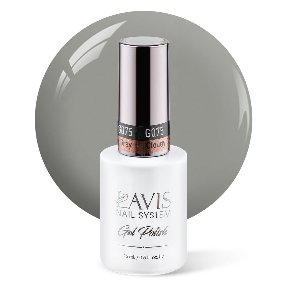 LAVIS 075 Cloudy Gray - Gel Polish 0.5oz