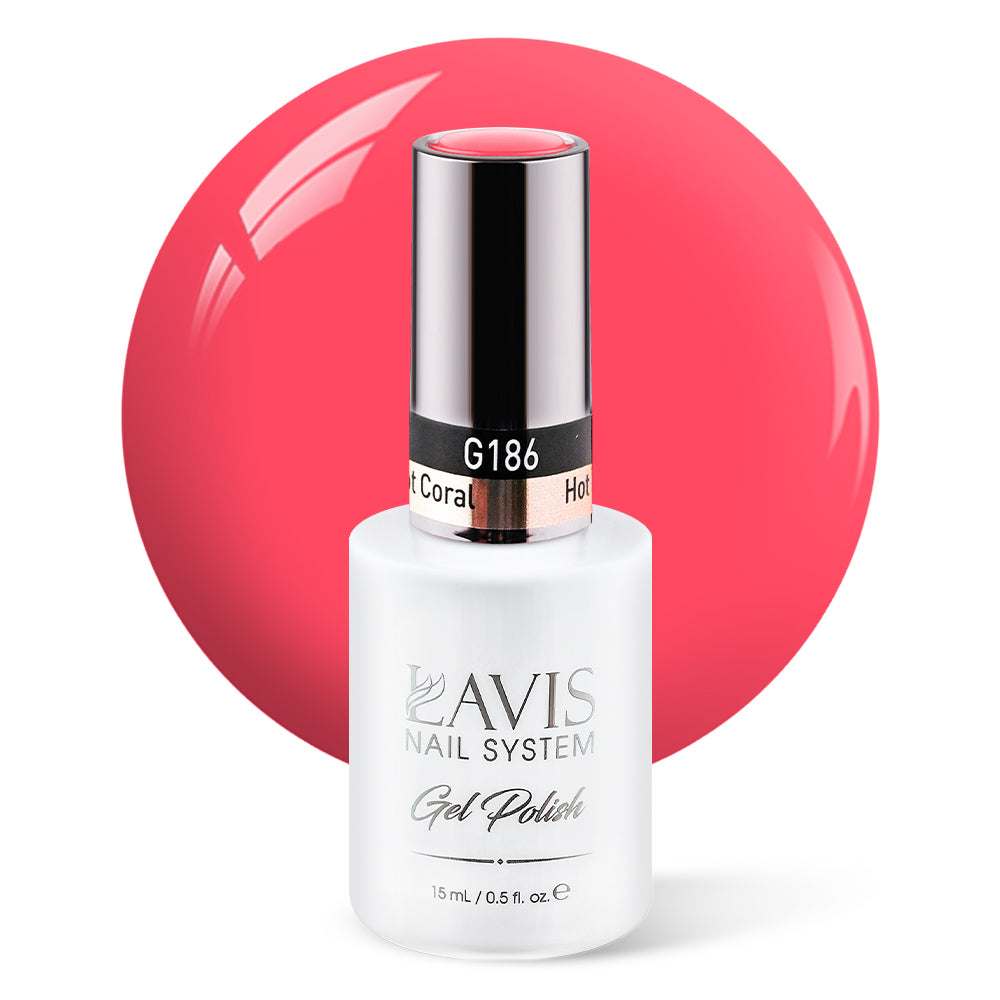 LAVIS 186 Hot Coral - Gel Polish 0.5 oz