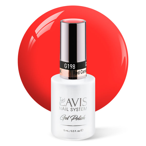 LAVIS 198 Red Coral - Gel Polish 0.5 oz