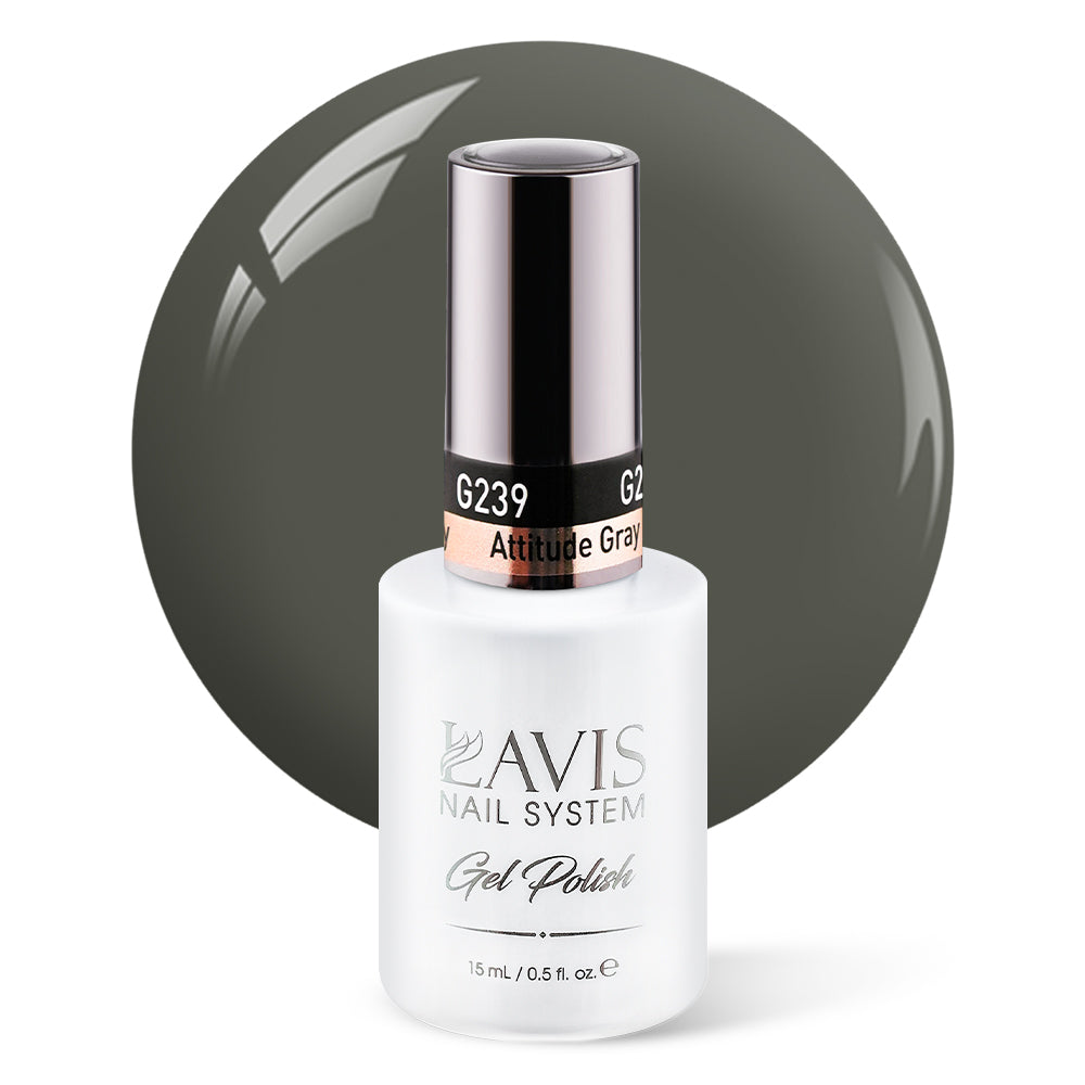 LAVIS 239 Attitude Gray - Gel Polish 0.5 oz