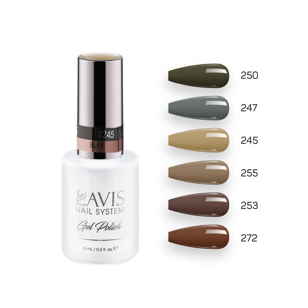  Lavis Gel Fall Color Set G1 (6 colors): 250, 247, 245, 255, 253, 272