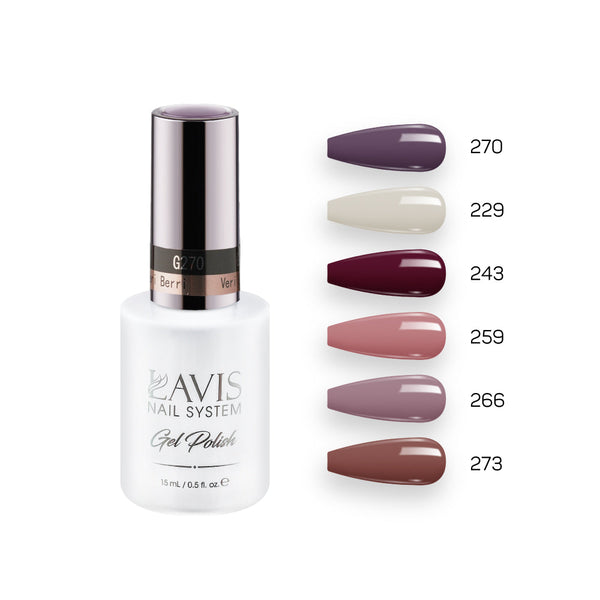  Lavis Gel Fall Color Set G2 (6 colors): 270, 229, 243, 259, 266, 273