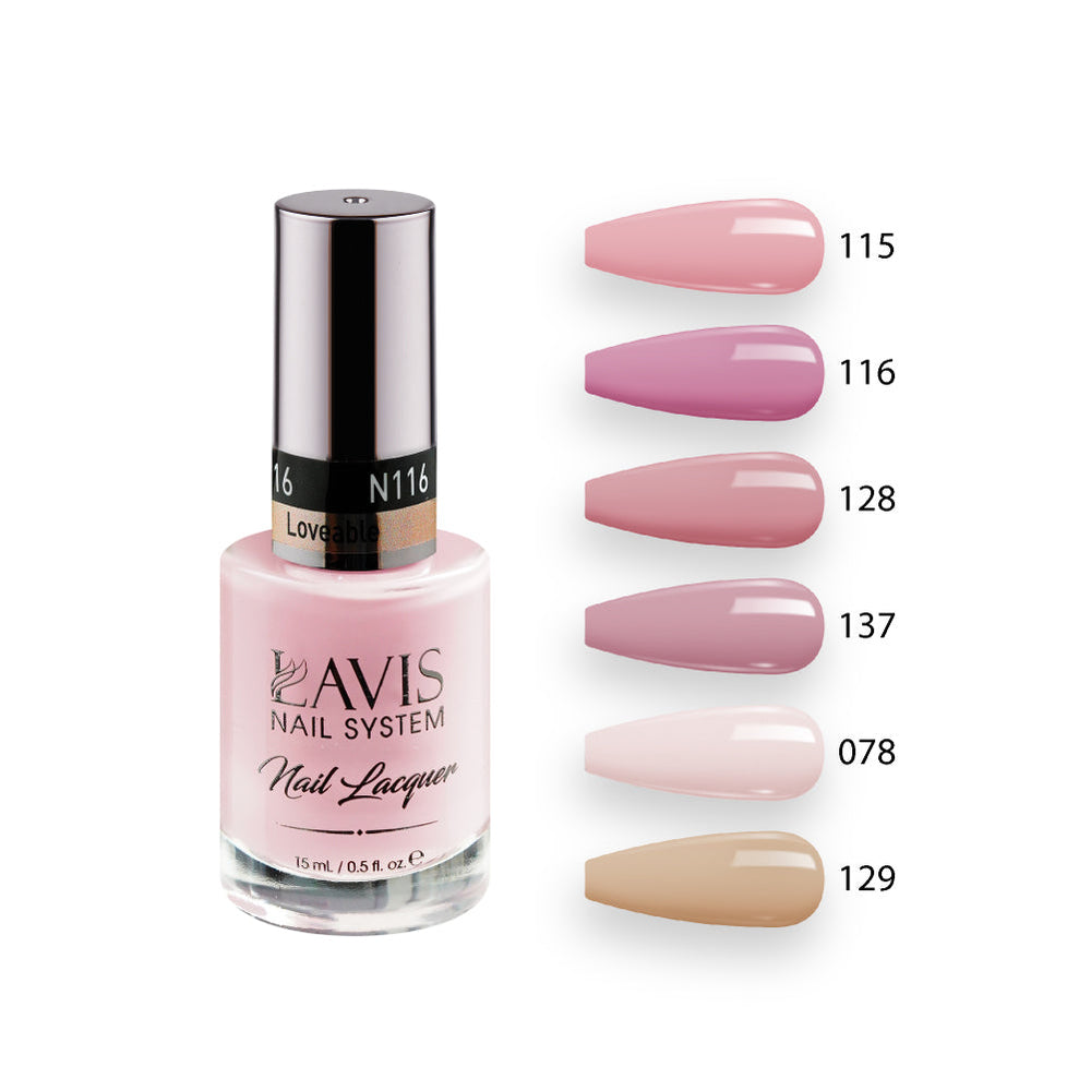 LAVIS Nail Lacquer Set N2 (6 colors): 115, 116, 128, 137, 078, 129