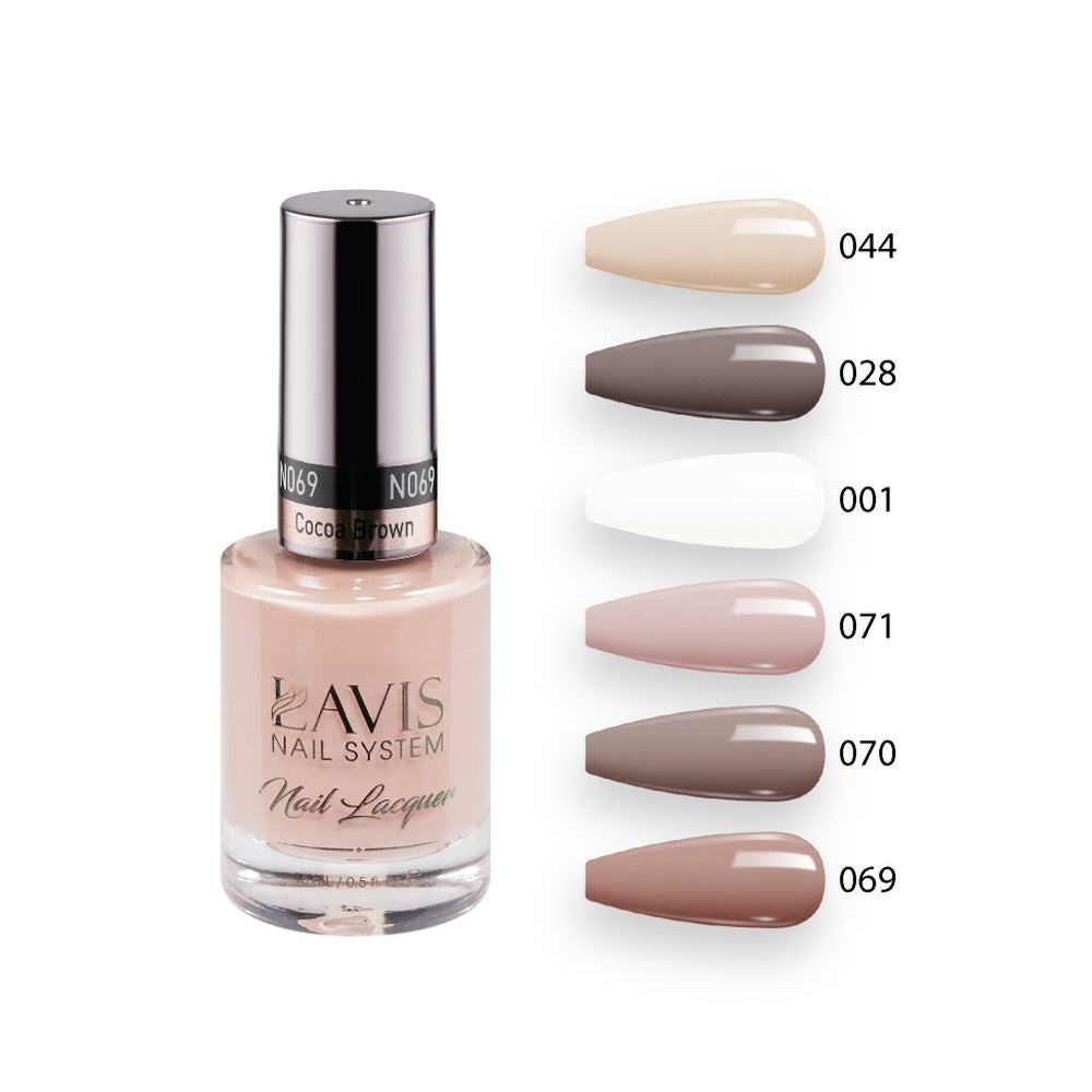 LAVIS Nail Lacquer Set N4 (6 colors): 044, 028, 001, 071, 070, 069