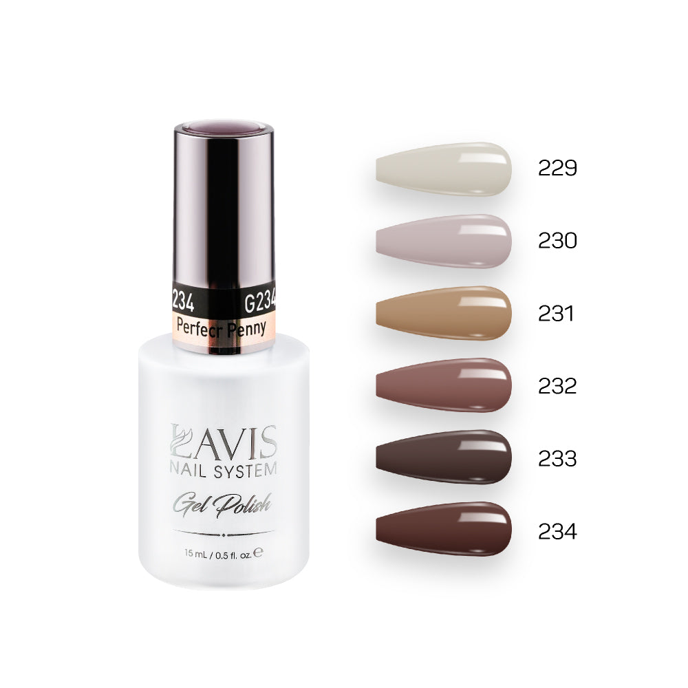  Lavis Gel Color Set G10 (6 colors): 229, 230, 231, 232, 233, 234 by LAVIS NAILS sold by DTK Nail Supply